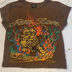 Urban Outfitters Brown Tiger Graphic Tee